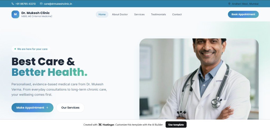 Dr. Mukesh Clinic — website preview by LeadLogic Solution